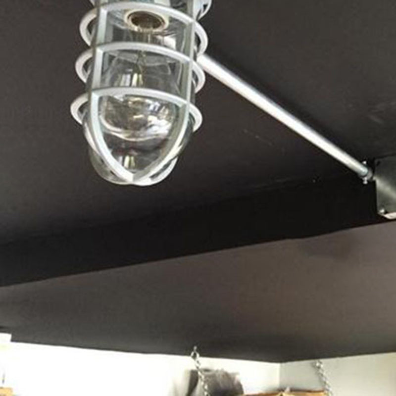 Lampa Sufitowa Industrialna z Kloszem Klatkowym i Szkłem - 25