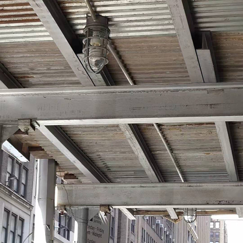 Lampa Sufitowa Industrialna z Kloszem Klatkowym i Szkłem - 27