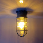Lampa Sufitowa Industrialna z Kloszem Klatkowym i Szkłem - 5