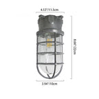 Lampa Sufitowa Industrialna z Kloszem Klatkowym i Szkłem - 9