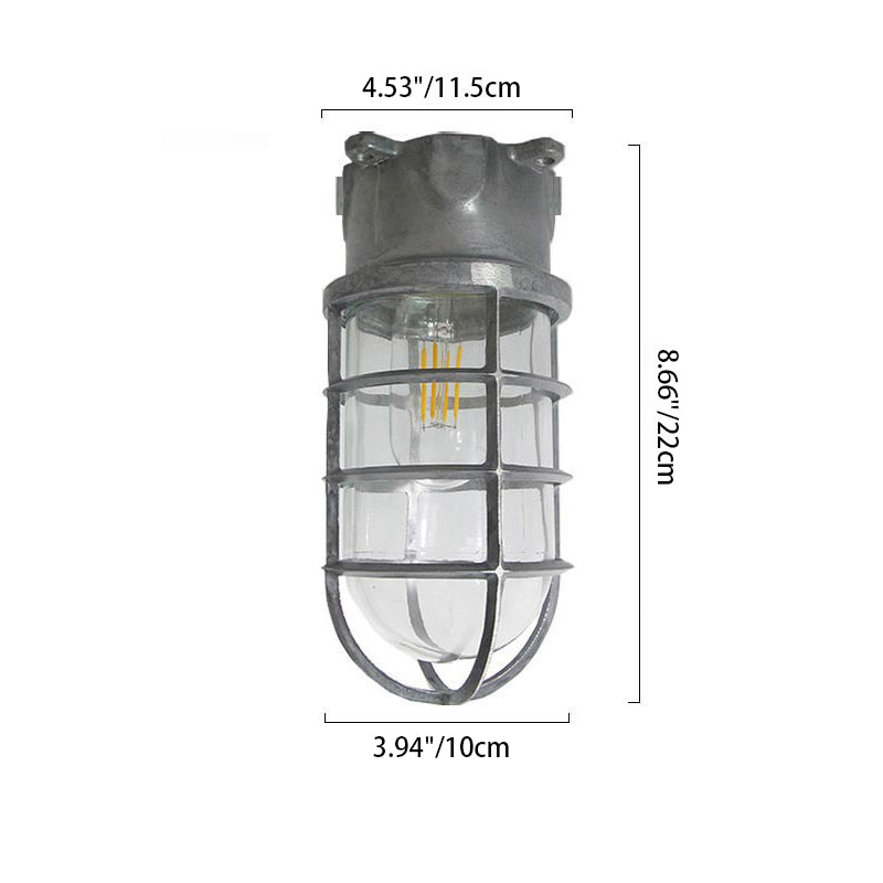 Lampa Sufitowa Industrialna z Kloszem Klatkowym i Szkłem - 9