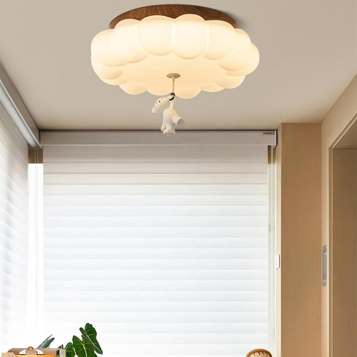 Lampa Sufitowa LED w Kształcie Chmury z Figurką Misia - 12