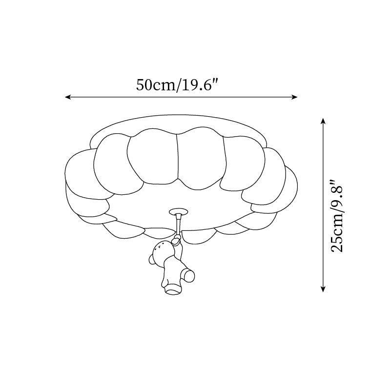Lampa Sufitowa LED w Kształcie Chmury z Figurką Misia - 6