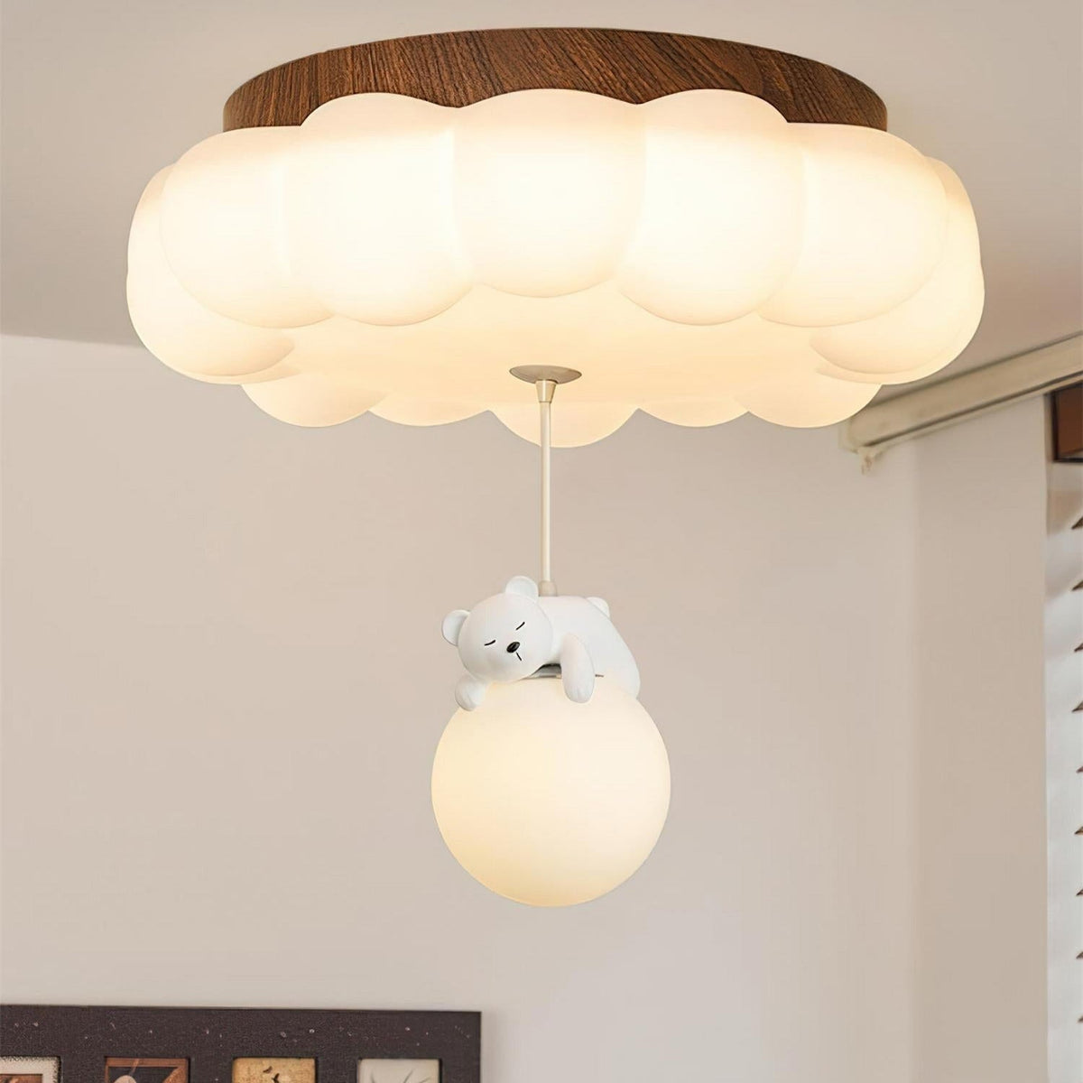 Lampa Sufitowa LED w Kształcie Chmury z Figurką Misia - 8