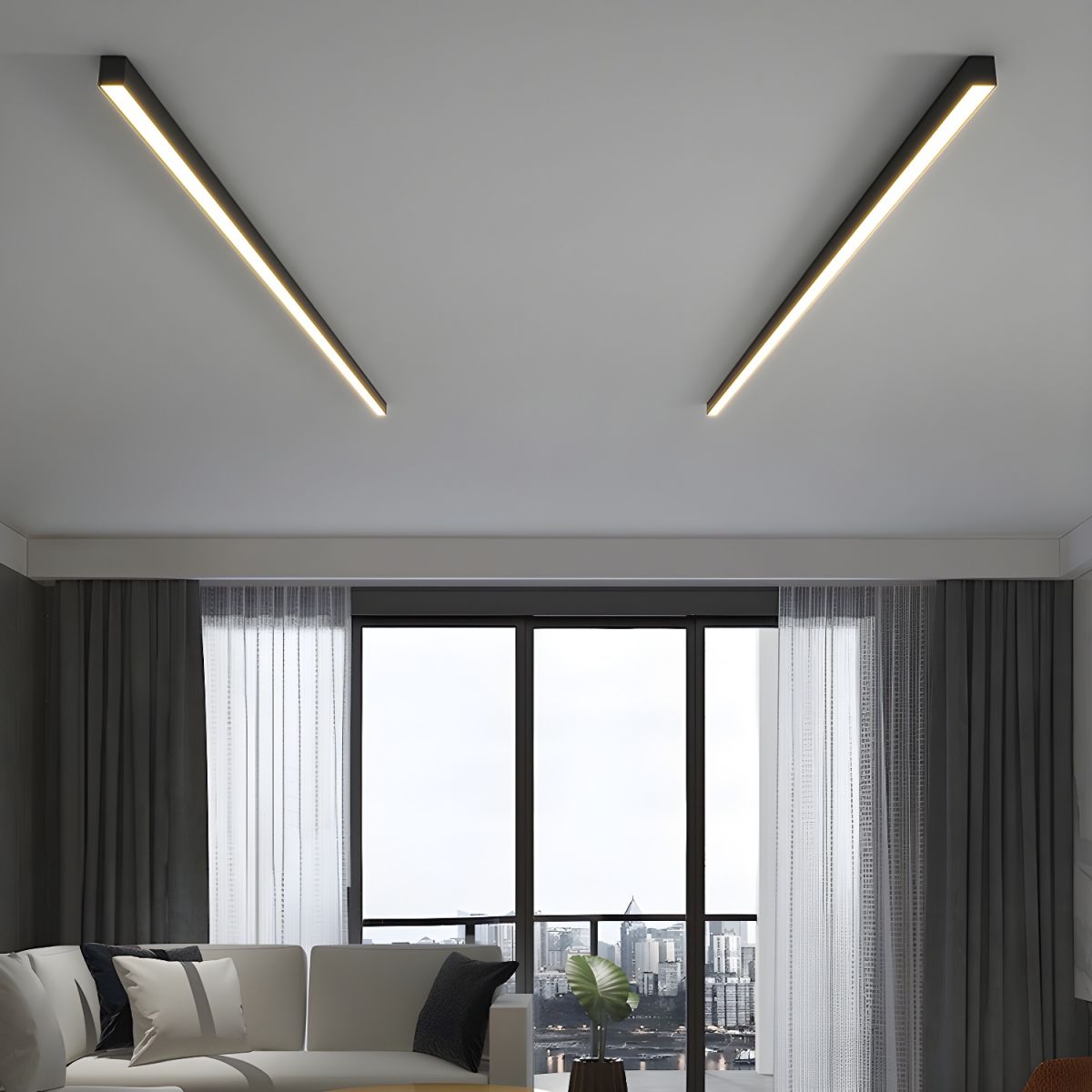 Lampa Sufitowa Minimalistyczna Liniowa z Regulacją Temperatury Barwowej - 14