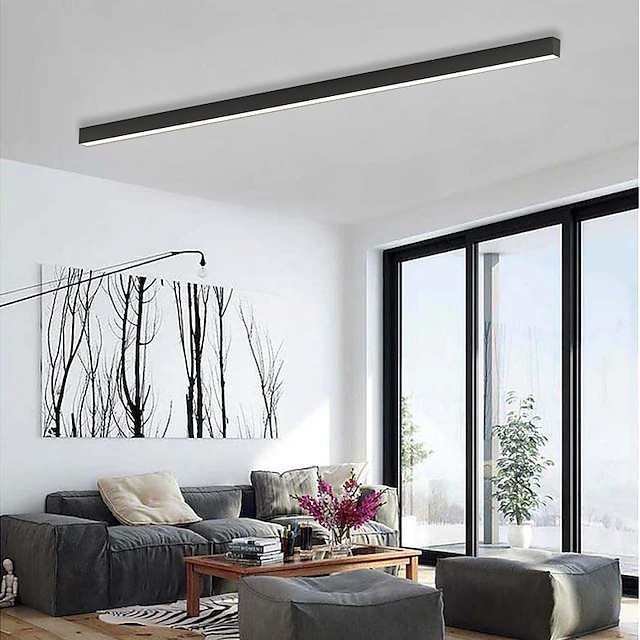 Lampa Sufitowa Minimalistyczna Liniowa z Regulacją Temperatury Barwowej - Czarny