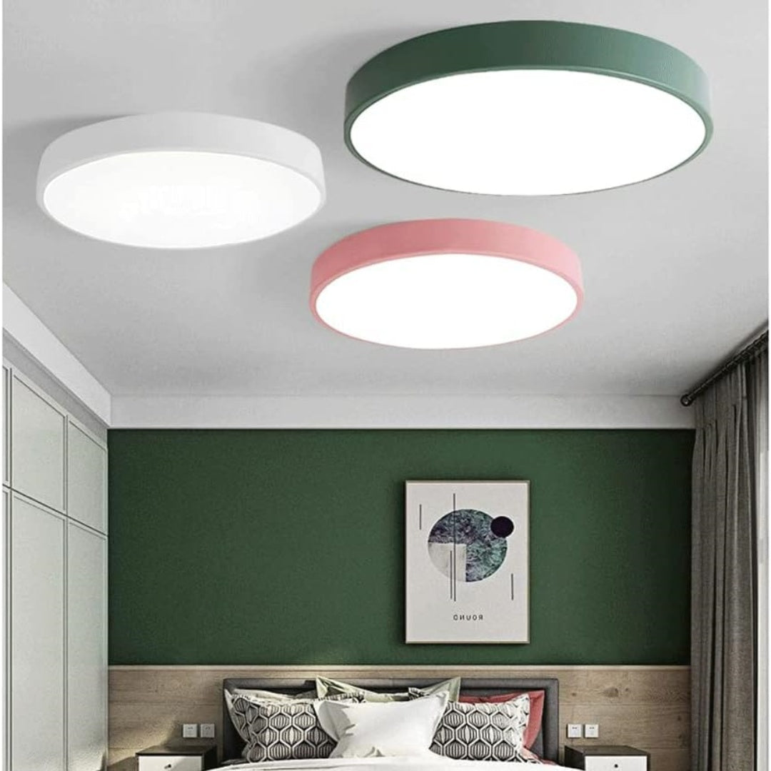 Lampa Sufitowa Minimalistyczna Okrągła Plafon z Wbudowanym LED - Biały