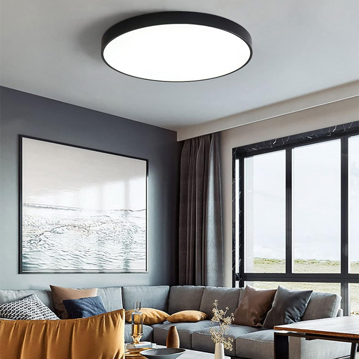 Lampa Sufitowa Minimalistyczna Okrągła Plafon z Wbudowanym LED - 16
