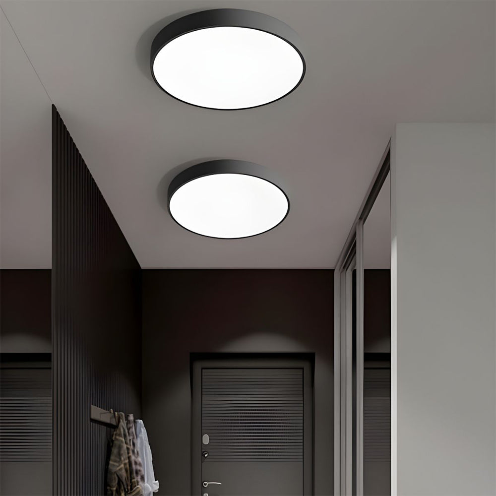 Lampa Sufitowa Minimalistyczna Okrągła Plafon z Wbudowanym LED - Szary