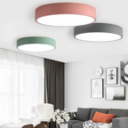Lampa Sufitowa Minimalistyczna Okrągła Plafon z Wbudowanym LED - Różowy