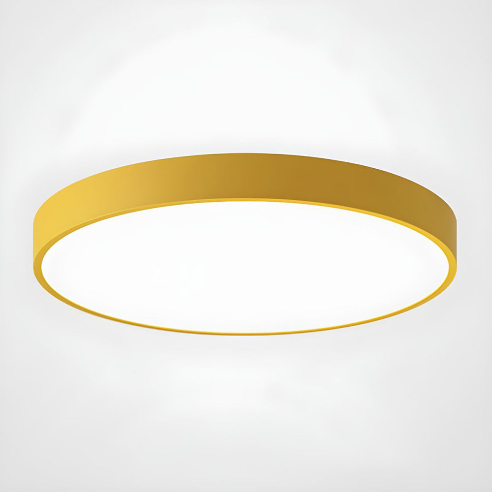 Lampa Sufitowa Minimalistyczna Okrągła Plafon z Wbudowanym LED - Żółty