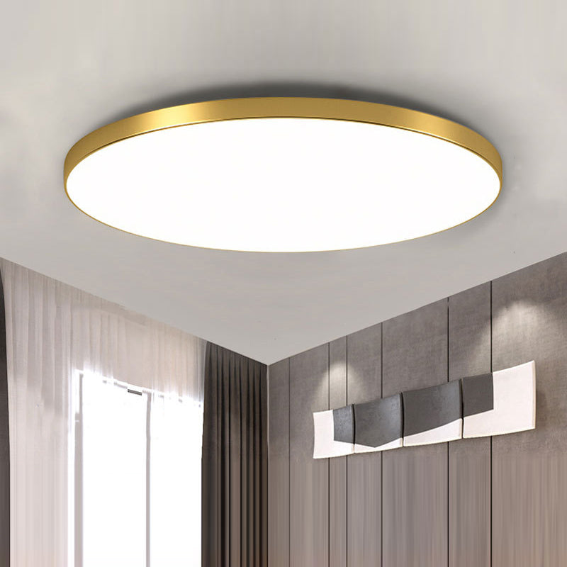 Lampa Sufitowa Minimalistyczna Okrągła Plafoniera z Wbudowanym LED - Złoty