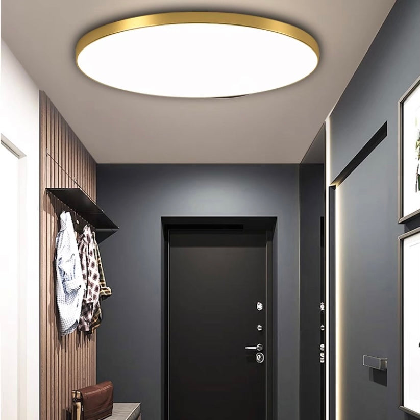 Lampa Sufitowa Minimalistyczna Okrągła Plafoniera z Wbudowanym LED - Złoty