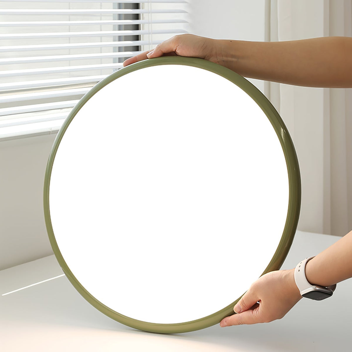 Lampa Sufitowa Minimalistyczna Okrągła z Obrotową Głowicą i Pilotem - 7