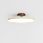 Lampa Sufitowa Minimalistyczna Okrągła z Obrotową Głowicą i Pilotem - Beżowy
