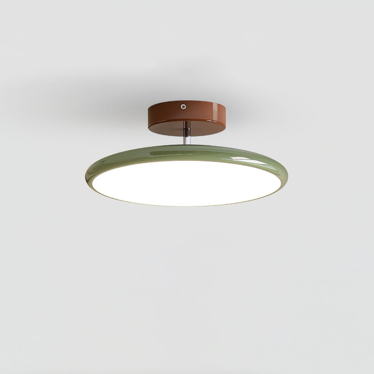 Lampa Sufitowa Minimalistyczna Okrągła z Obrotową Głowicą i Pilotem - Zielony