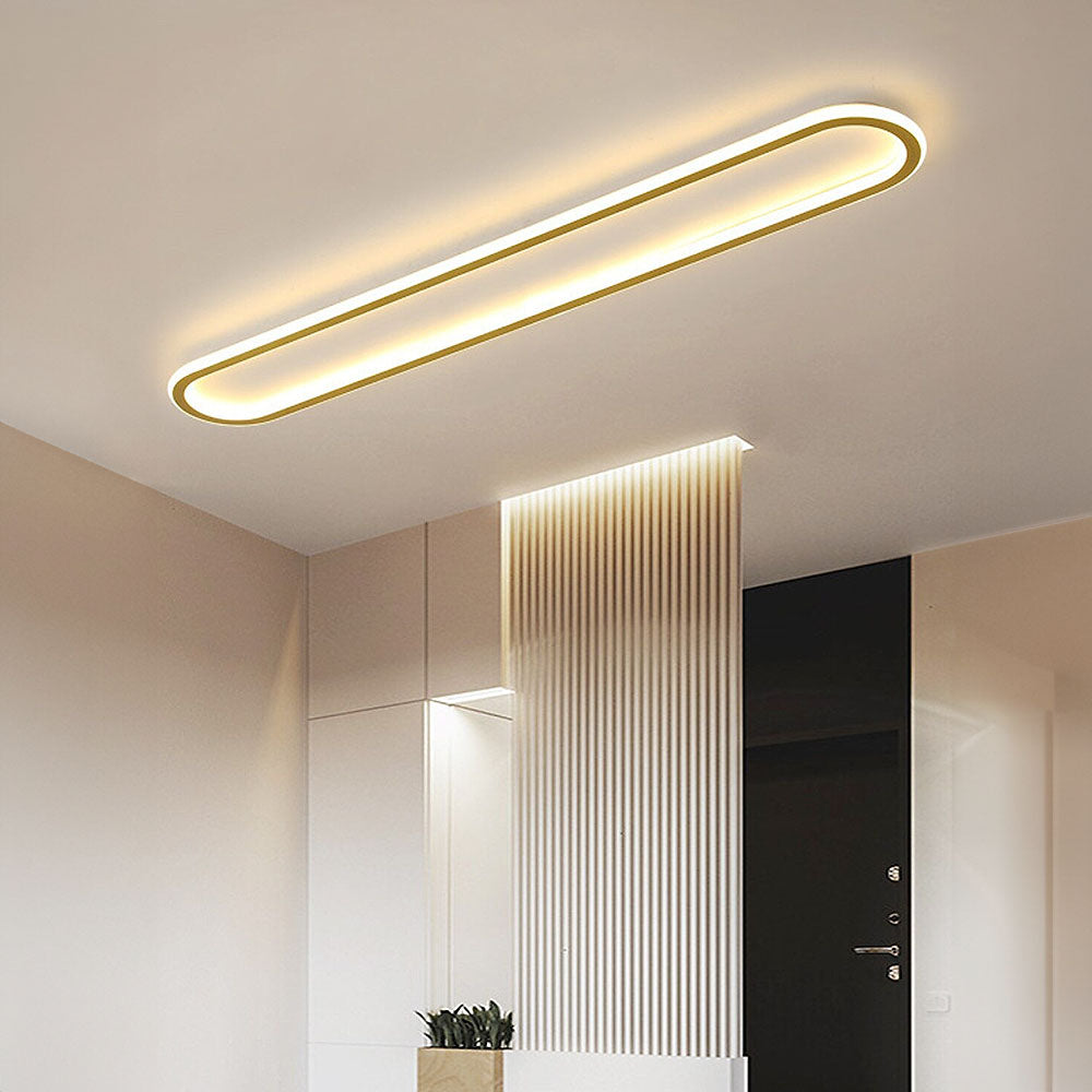 Lampa Sufitowa Minimalistyczna Podłużna do Korytarza i Przedpokoju - Złoty