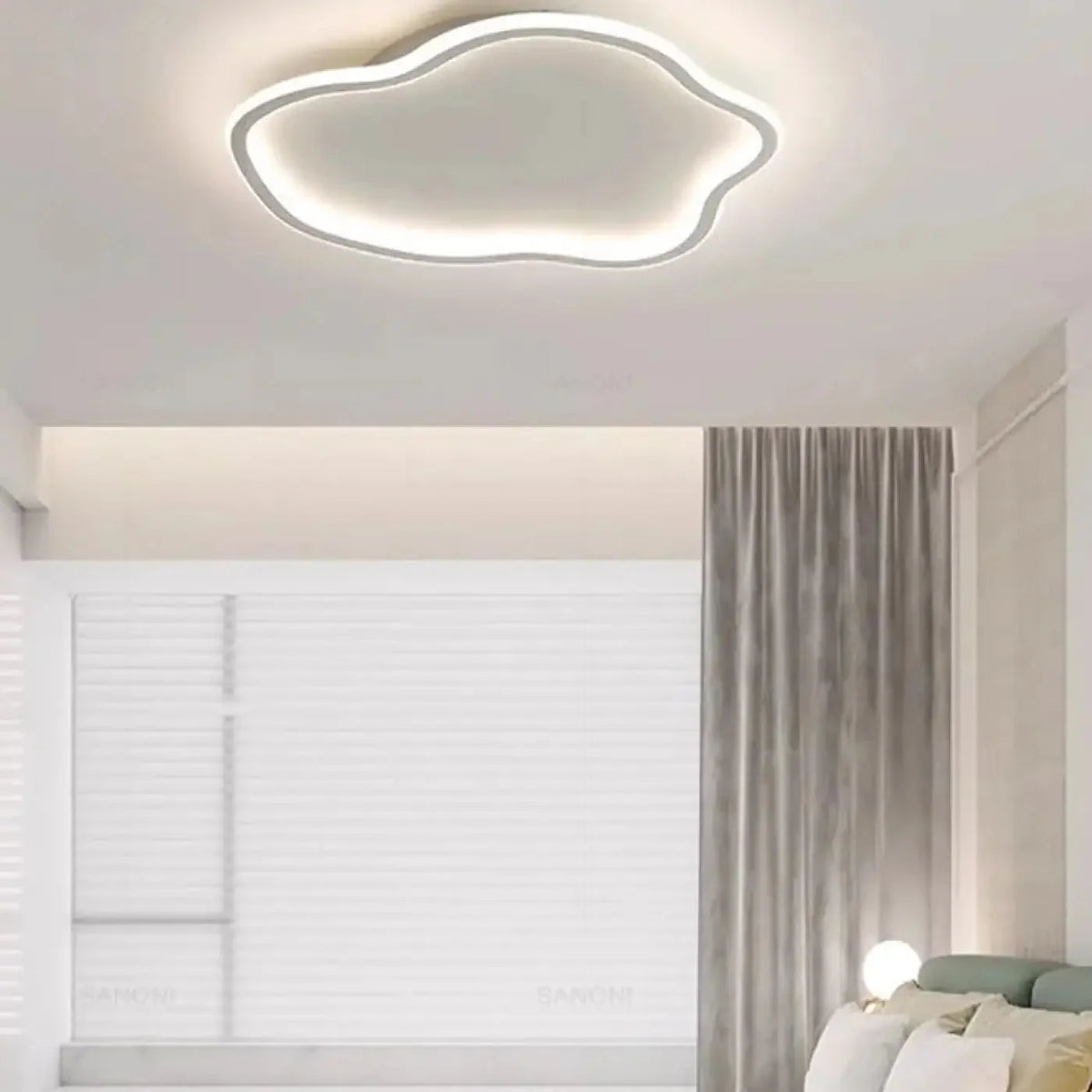 Lampa Sufitowa Minimalistyczna w Kształcie Chmury z Miękkim Światłem - Biały