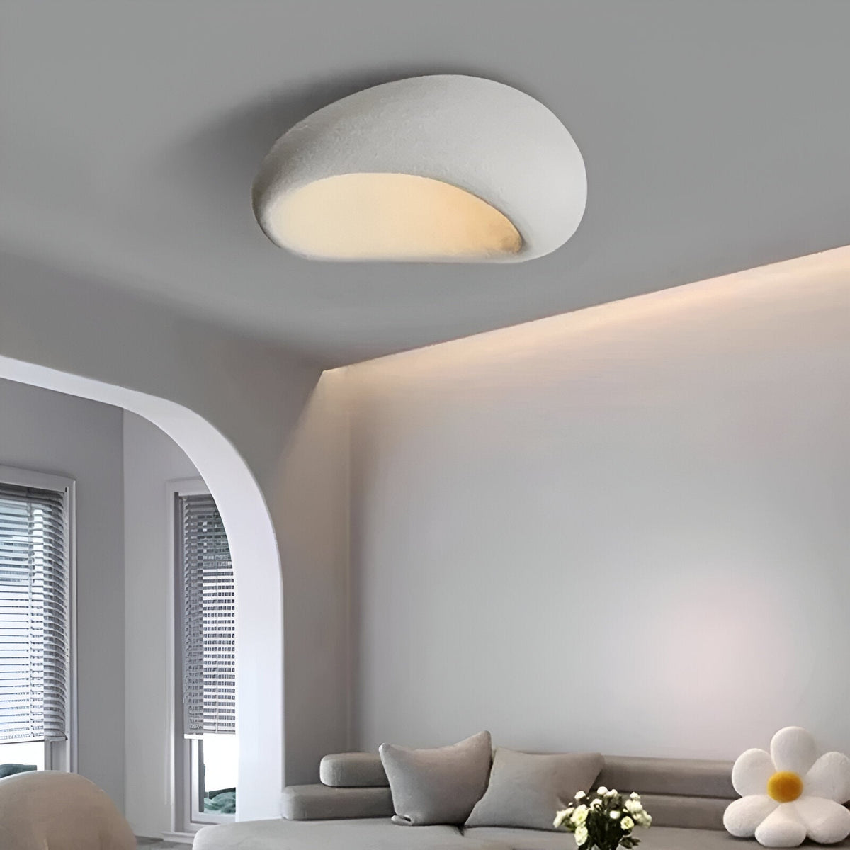 Lampa Sufitowa Minimalistyczna w Stylu Wabi Sabi z Organiczną Formą - 7