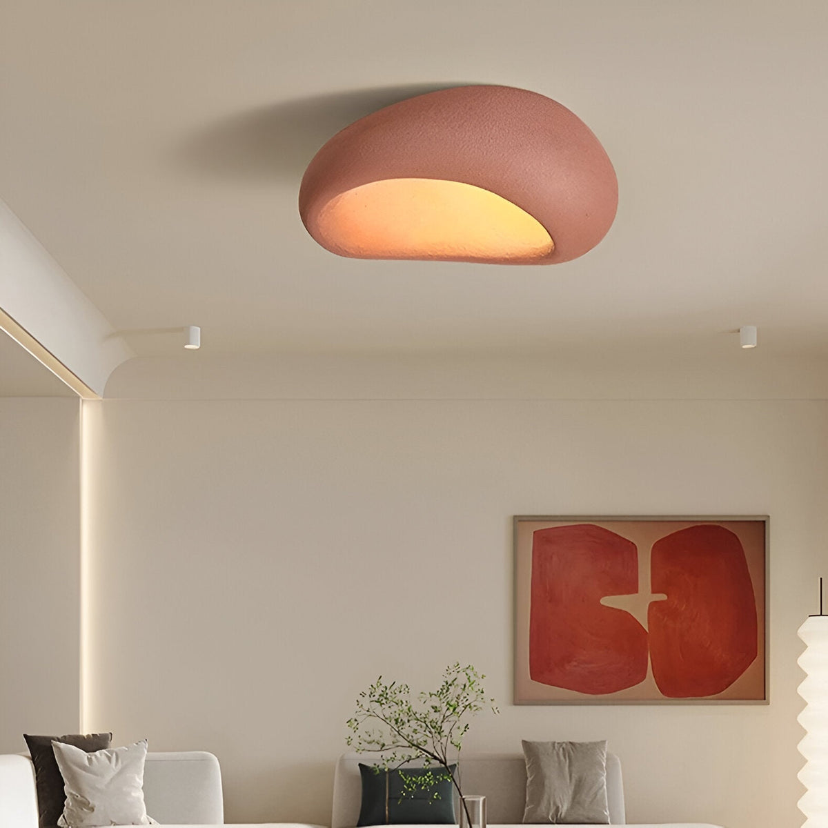 Lampa Sufitowa Minimalistyczna w Stylu Wabi Sabi z Organiczną Formą - 8