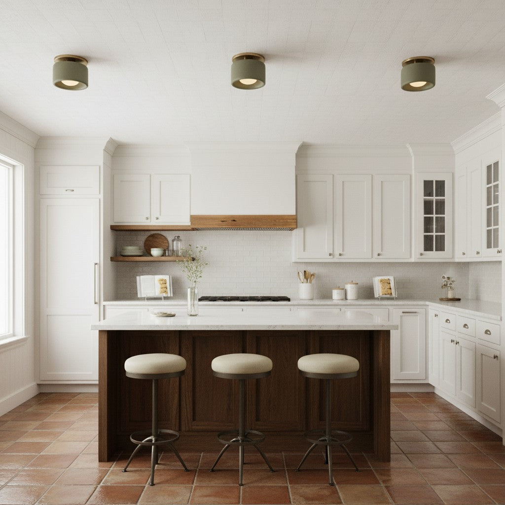 Lampa Sufitowa Minimalistyczna z Ceramicznym Kloszem i Złotym Mocowaniem - 10