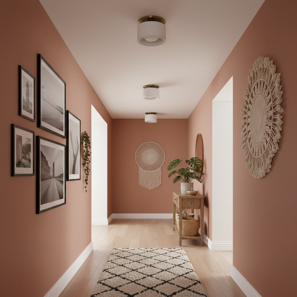 Lampa Sufitowa Minimalistyczna z Ceramicznym Kloszem i Złotym Mocowaniem - 11