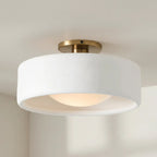 Lampa Sufitowa Minimalistyczna z Ceramicznym Kloszem i Złotym Mocowaniem - 17