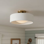 Lampa Sufitowa Minimalistyczna z Ceramicznym Kloszem i Złotym Mocowaniem - 3