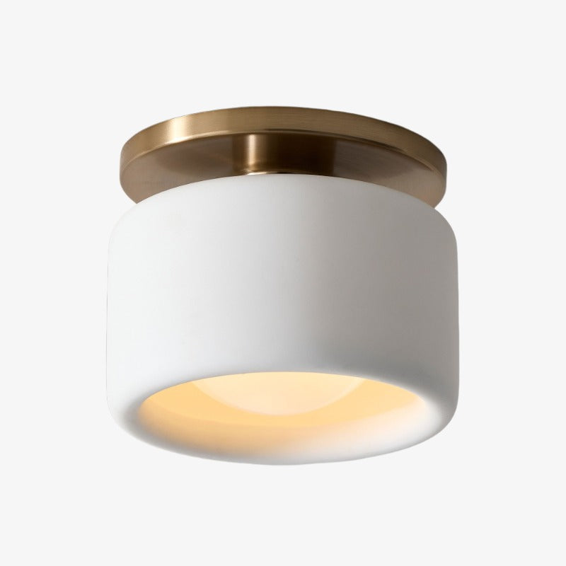 Lampa Sufitowa Minimalistyczna z Ceramicznym Kloszem i Złotym Mocowaniem - 19