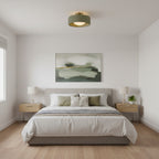 Lampa Sufitowa Minimalistyczna z Ceramicznym Kloszem i Złotym Mocowaniem - 4