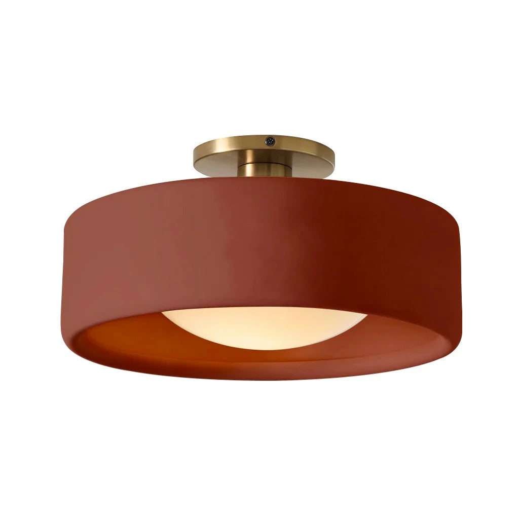 Lampa Sufitowa Minimalistyczna z Ceramicznym Kloszem i Złotym Mocowaniem - 22