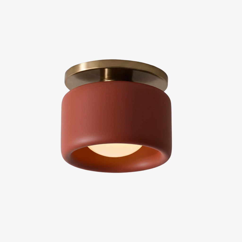 Lampa Sufitowa Minimalistyczna z Ceramicznym Kloszem i Złotym Mocowaniem - 26