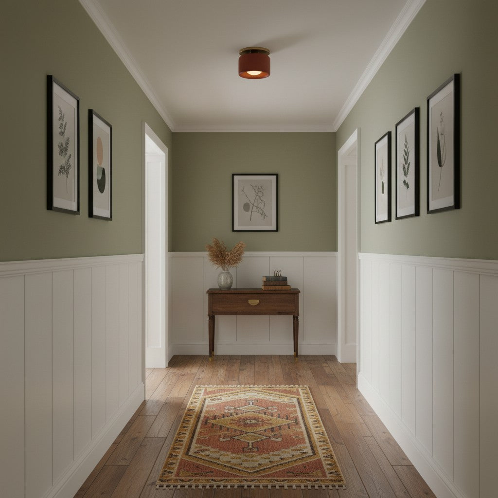 Lampa Sufitowa Minimalistyczna z Ceramicznym Kloszem i Złotym Mocowaniem - 7