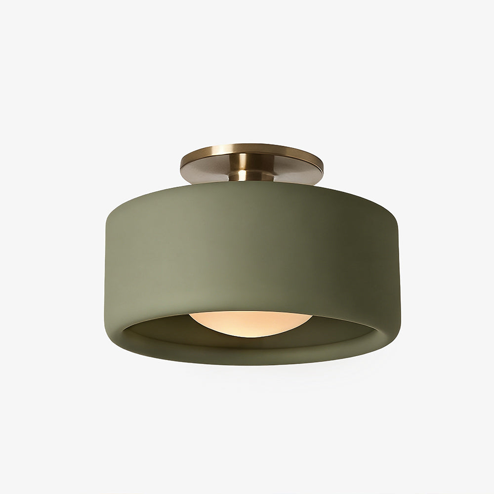Lampa Sufitowa Minimalistyczna z Ceramicznym Kloszem i Złotym Mocowaniem - 34