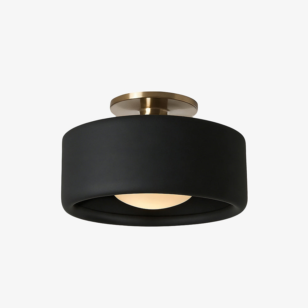 Lampa Sufitowa Minimalistyczna z Ceramicznym Kloszem i Złotym Mocowaniem - 35