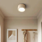 Lampa Sufitowa Minimalistyczna z Okrągłą Kloszem Kamiennym - Beżowy