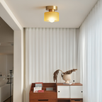 Lampa Sufitowa Minimalistyczna z Okrągłym Kloszem Szklanym - 5