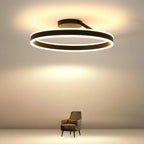 Lampa Sufitowa Minimalistyczna z Okrągłym Pierścieniem - Czarny