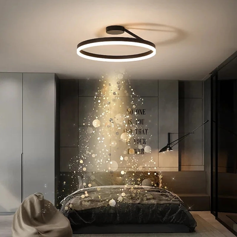 Lampa Sufitowa Minimalistyczna z Okrągłym Pierścieniem - 4