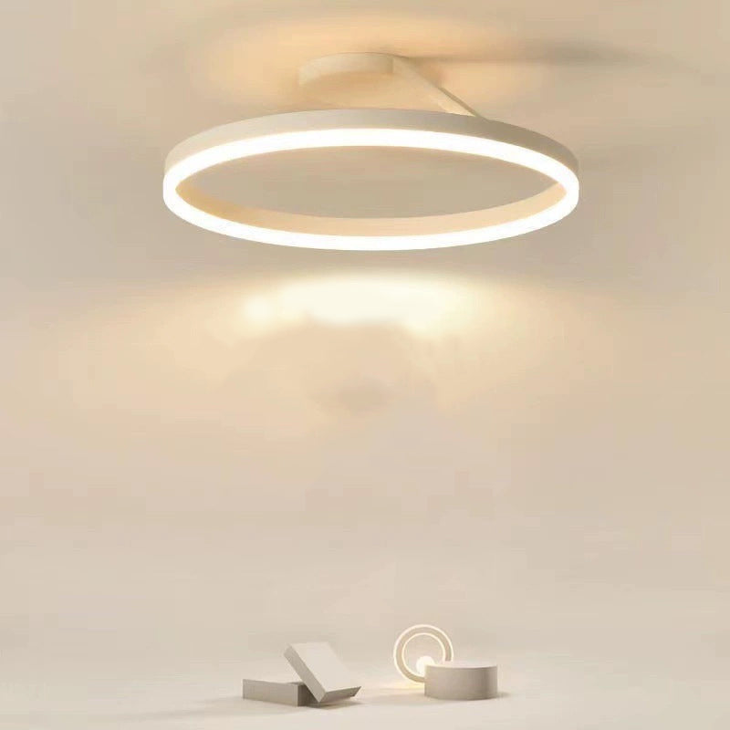 Lampa Sufitowa Minimalistyczna z Okrągłym Pierścieniem - Biały