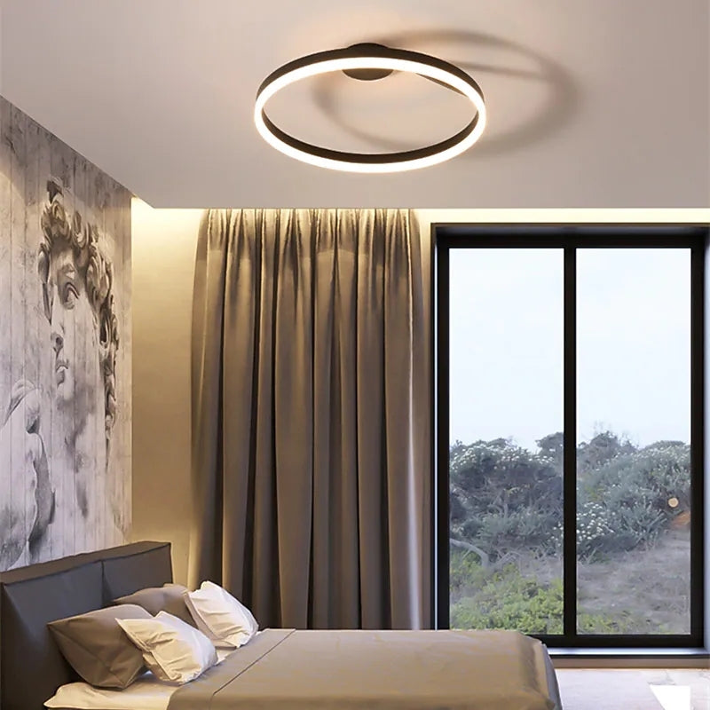 Lampa Sufitowa Minimalistyczna z Okrągłym Pierścieniem - 6