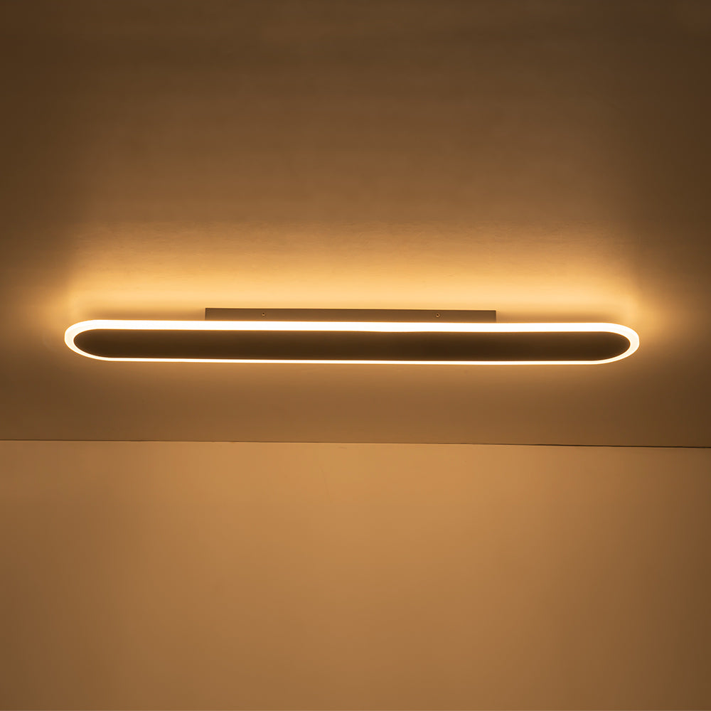 Lampa Sufitowa Minimalistyczna z Podłużną Owalna Kloszem Ściemniana - 13