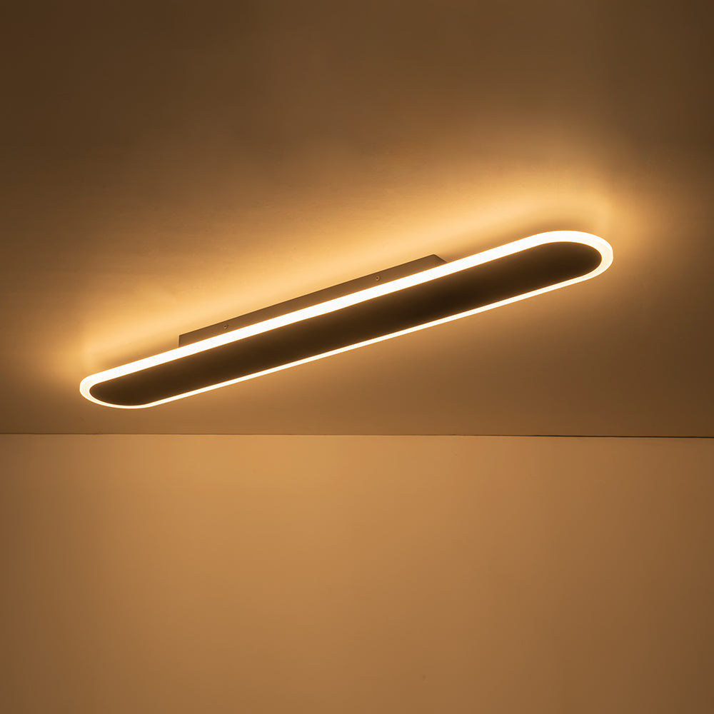 Lampa Sufitowa Minimalistyczna z Podłużną Owalna Kloszem Ściemniana - 14