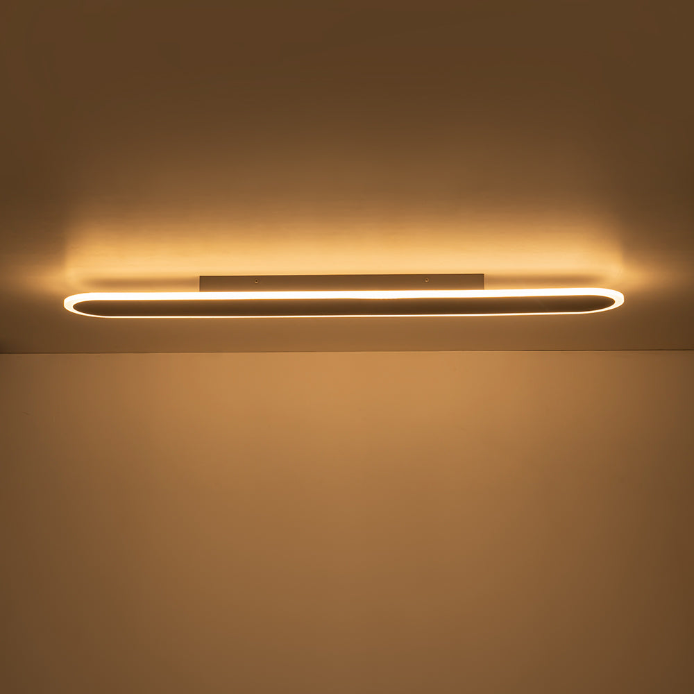 Lampa Sufitowa Minimalistyczna z Podłużną Owalna Kloszem Ściemniana - 15