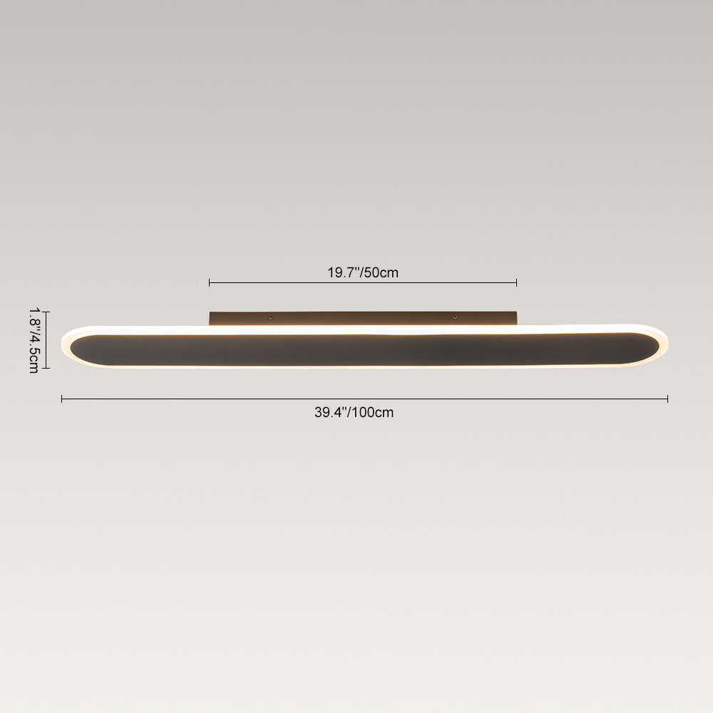 Lampa Sufitowa Minimalistyczna z Podłużną Owalna Kloszem Ściemniana - 20