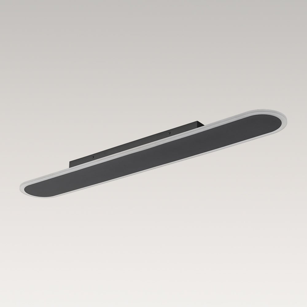 Lampa Sufitowa Minimalistyczna z Podłużną Owalna Kloszem Ściemniana - 5