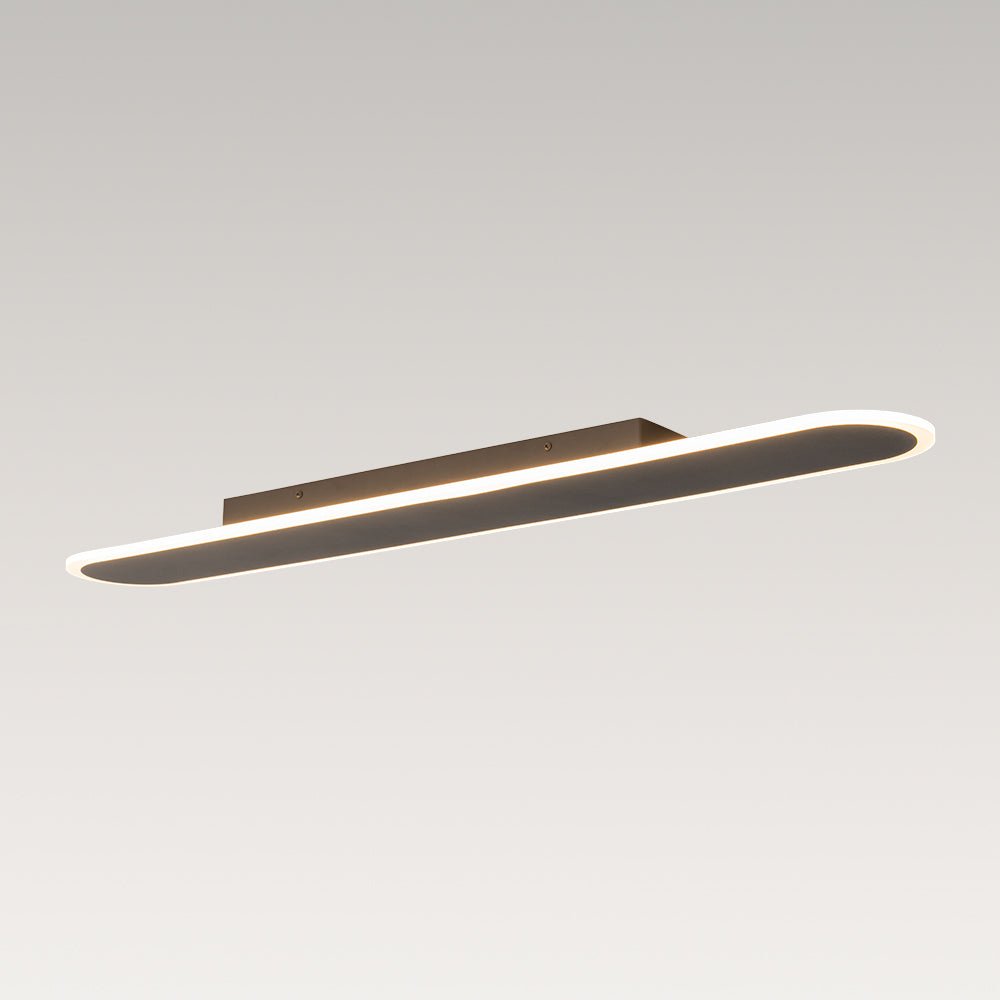 Lampa Sufitowa Minimalistyczna z Podłużną Owalna Kloszem Ściemniana - 7