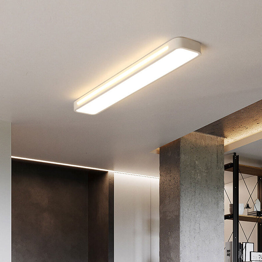 Lampa Sufitowa Minimalistyczna z Podświetleniem Bocznym Prostokątna - Biały