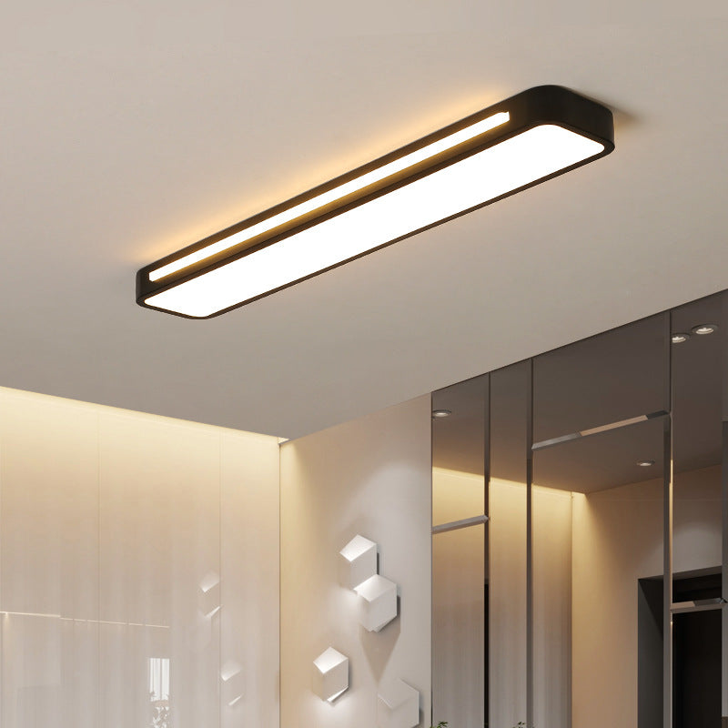 Lampa Sufitowa Minimalistyczna z Podświetleniem Bocznym Prostokątna - Czarny
