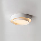 Lampa Sufitowa Minimalistyczna z Podwójnym Pierścieniem i Pilotem - Biały